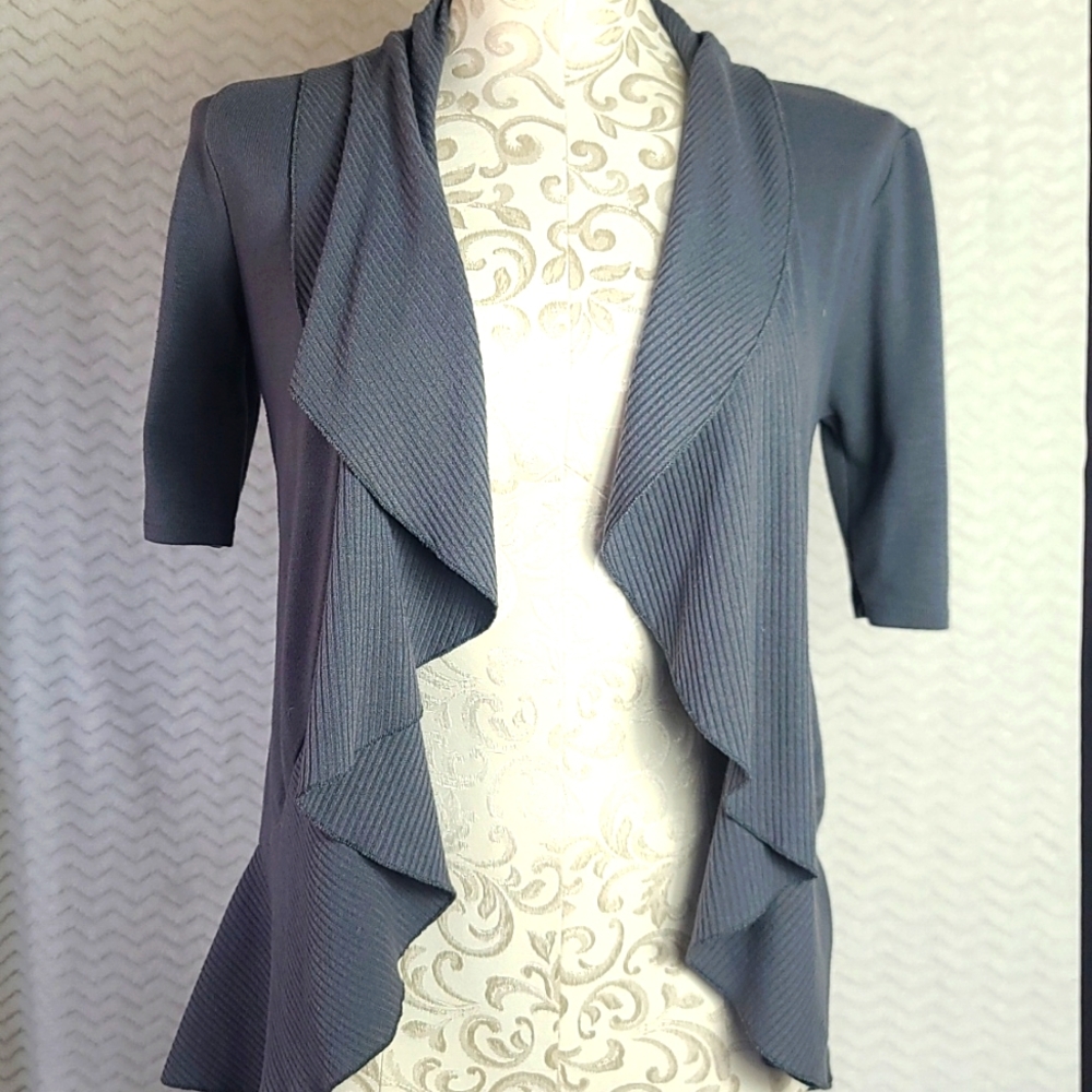 Decree ruffle front open cardigan